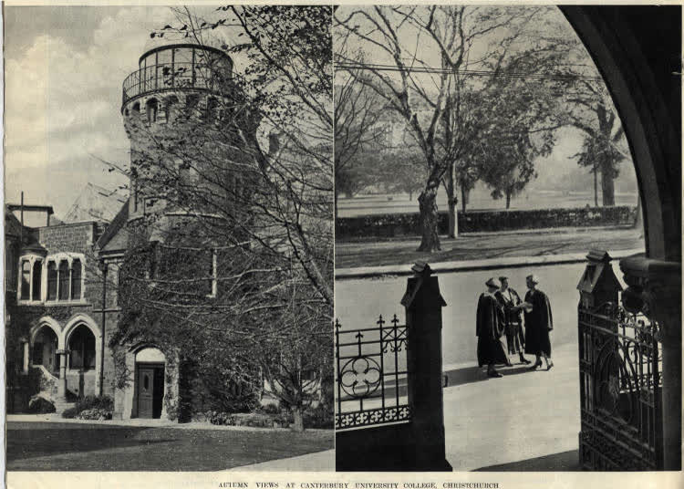 Autumn views at Canterbury University College, Christchurch, 1936