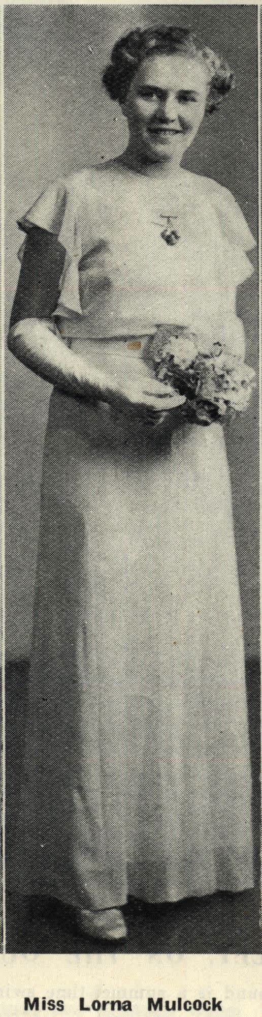 Miss Lorna Mulcock, 1936