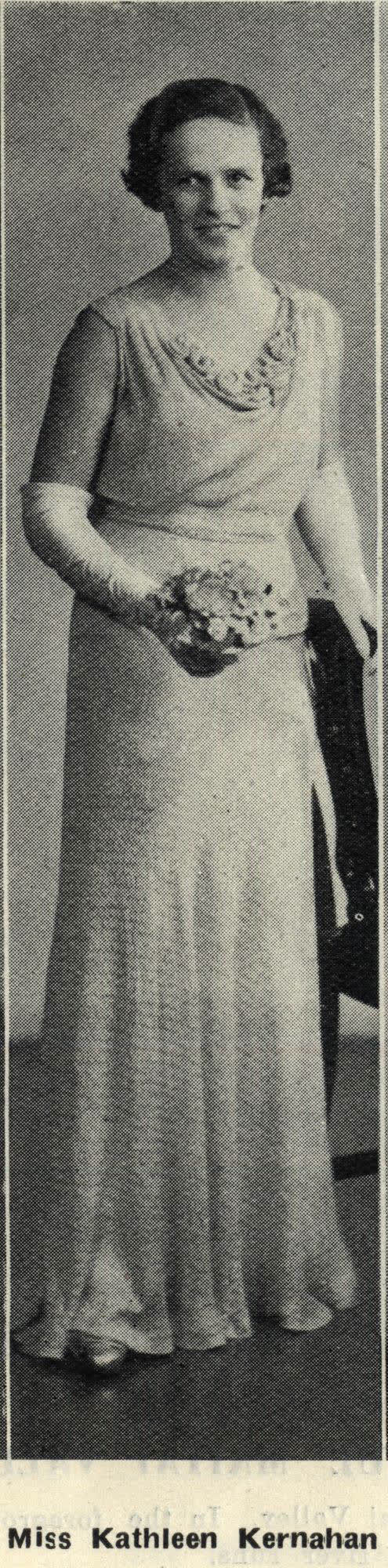 Miss Kathleen Kernahan, 1936