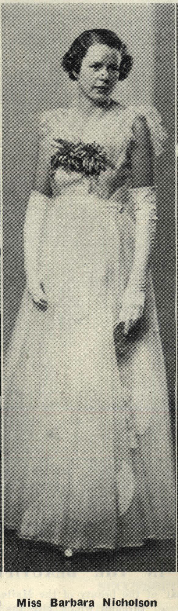 Miss Barbara Nicholson, 1936