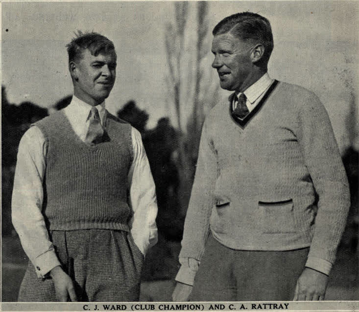 C. J. Ward (club champion) and C. A. Rattray, 1936