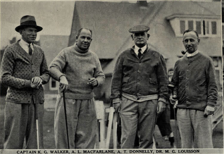 Captain K. G. Walker, A. L. Macfarlane, A. T. Donnelly, Dr. M. G. Louisson, 1936