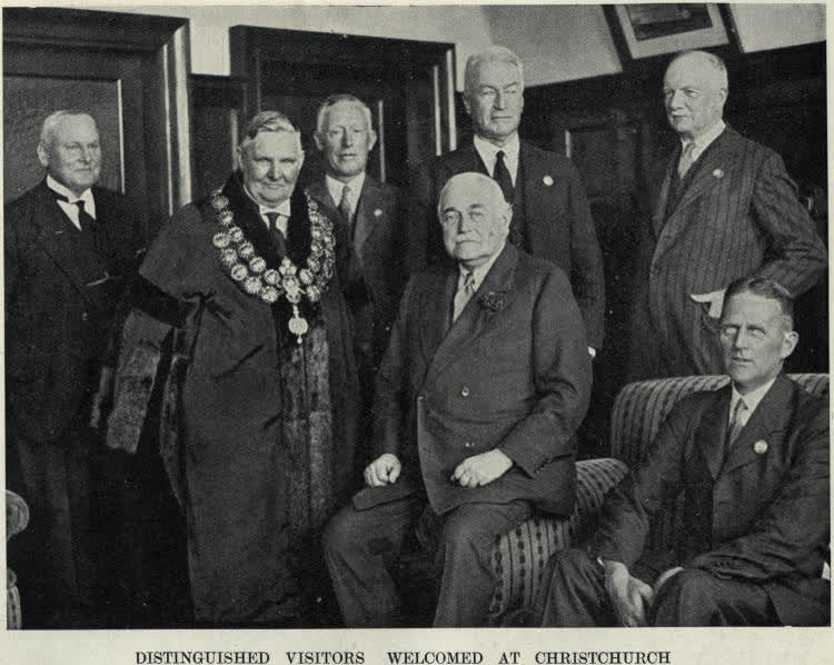 Distinguished visitors welcomed at Christchurch, 1936