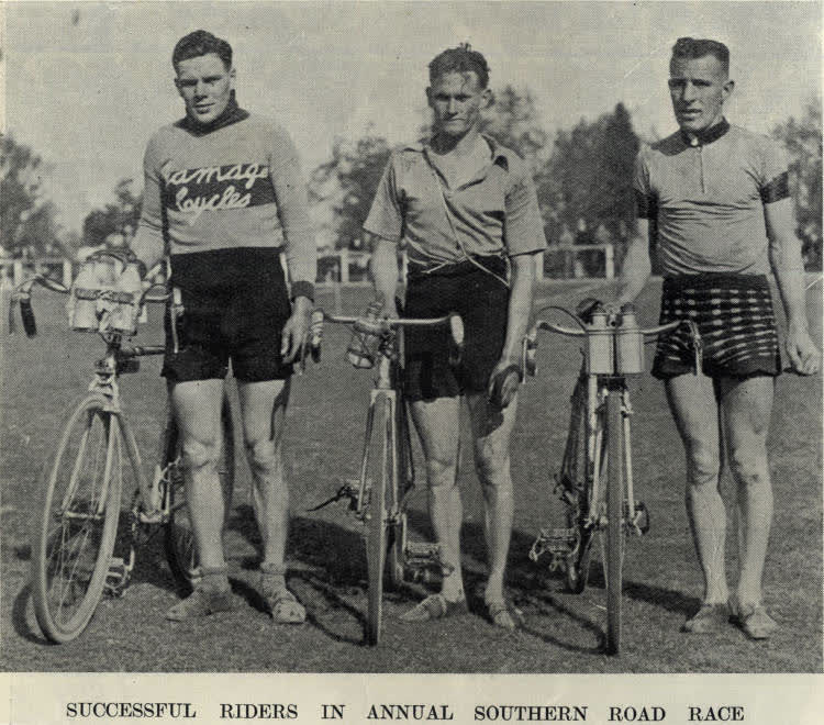Successful riders in annual southern road race, 1936