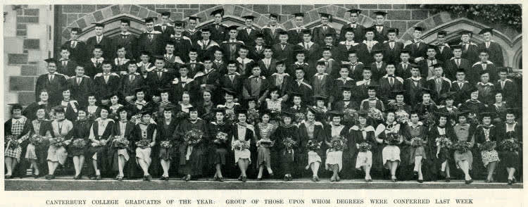 Canterbury College graduates of the year: group of those upon whom degrees were conferred last week, 1937