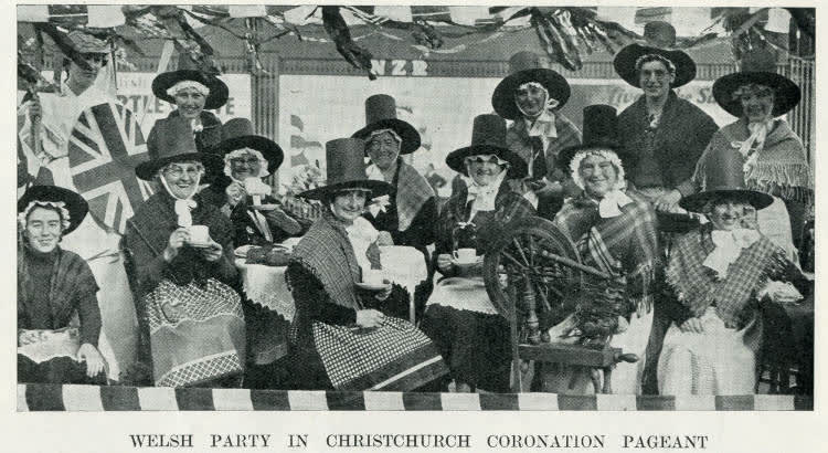 Welsh party in Christchurch Coronation pageant, 1937