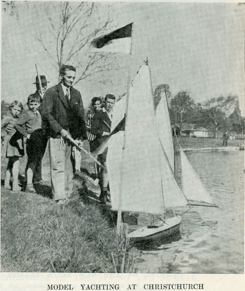 Model yachting at Christchurch, 1937