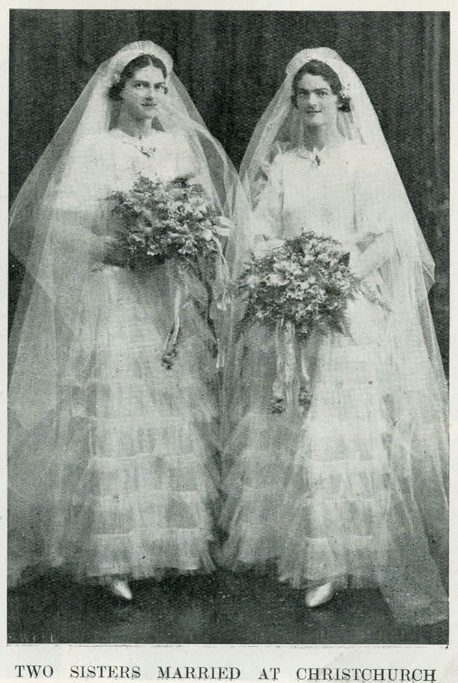 Two sisters married at Christchurch, 1937