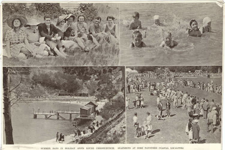 Summer days in holiday spots round Christchurch: snapshots at some favoured coastal localities, 1939