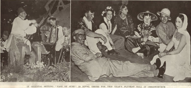 In oriental setting: 'East of Suez' is novel theme for this year's Plunket ball in Christchurch, 1939