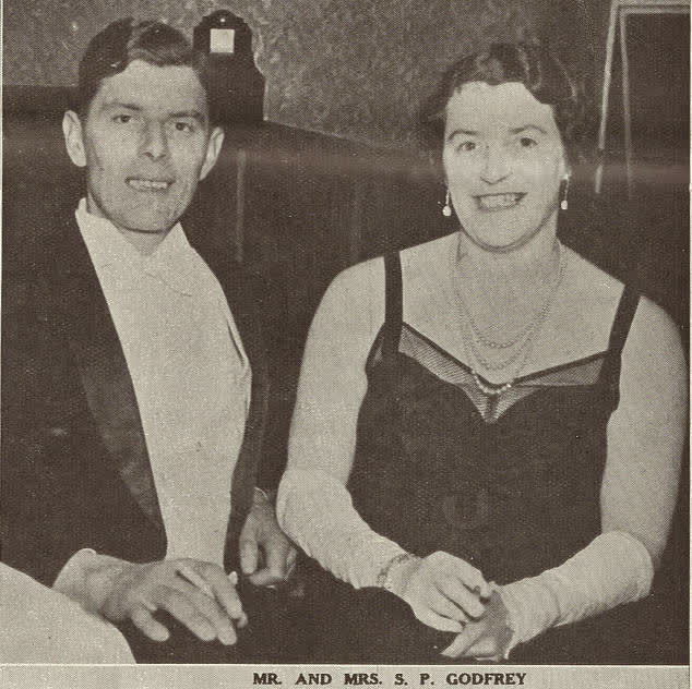 Mr. and Mrs. S. P. Godfrey at the Christchurch Hunt Ball, 1939