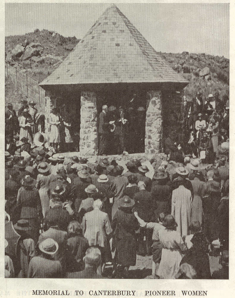 Memorial to Canterbury pioneer women, 1940