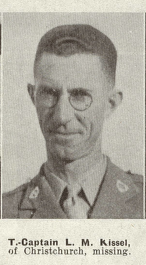 T.-Captain L M. Kissel, of Christchurch, missing, 1941