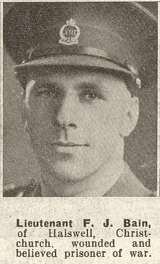 Lieutenant F. J. Bain, of Halswell, Christchurch, wounded and believed prisoner of war, 1941