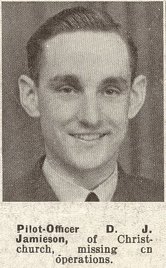 Pilot-Officer D. J. Jamieson, of Christchurch, missing on operations, 1941