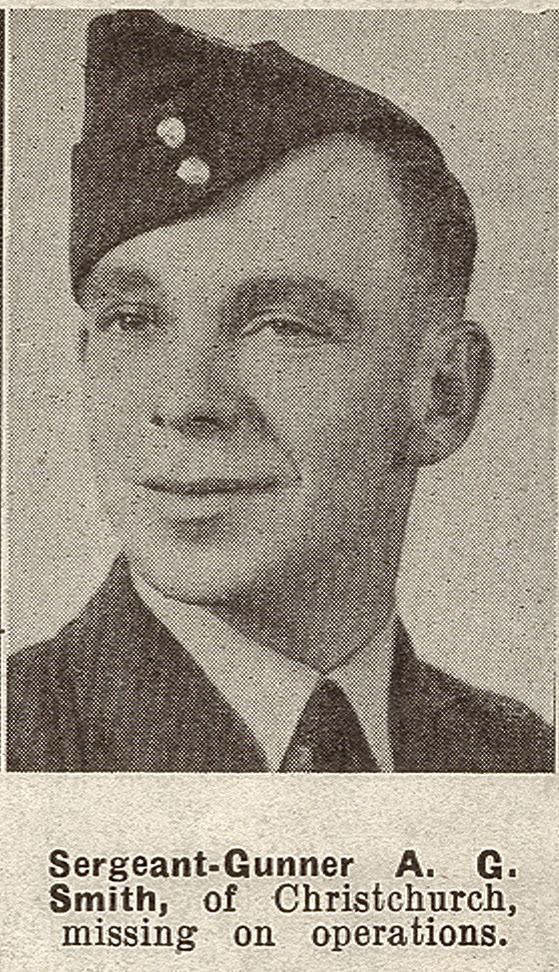 Sergeant-Gunner A. G. Smith, of Christchurch, missing on operations, 1941