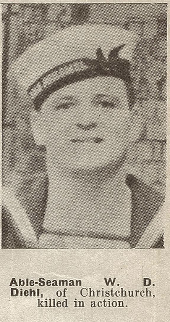 Able-Seaman W. D. Diehl, of Christchurch, killed in action, 1941