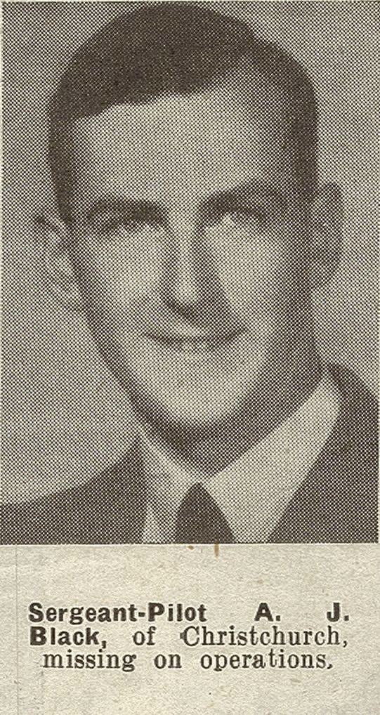 Sergeant-Pilot A. J. Black, of Christchurch, missing on operations, 1941