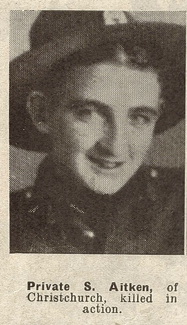 Private S. Aitken, of Christchurch, killed in action, 1941