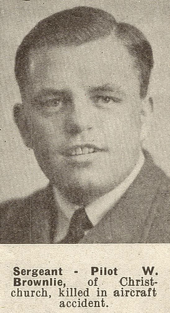 Sergeant-Pilot W. Brownlie, of Christchurch, killed in aircraft accident, 1941