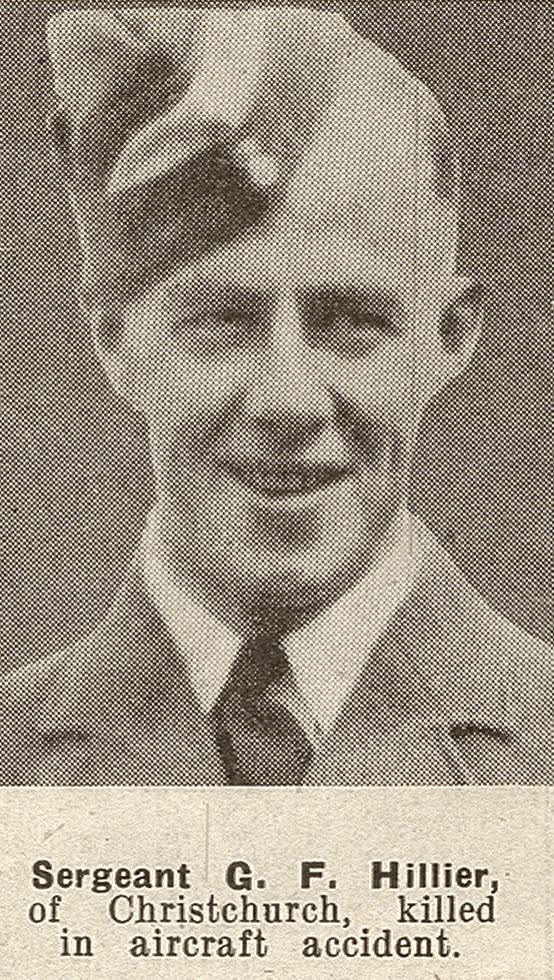 Sergeant G. F. Hillier, of Christchurch, killed in aircraft accident, 1941