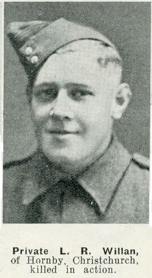 Private L. R. Willan, of Hornby, Christchurch, killed in action, 1942