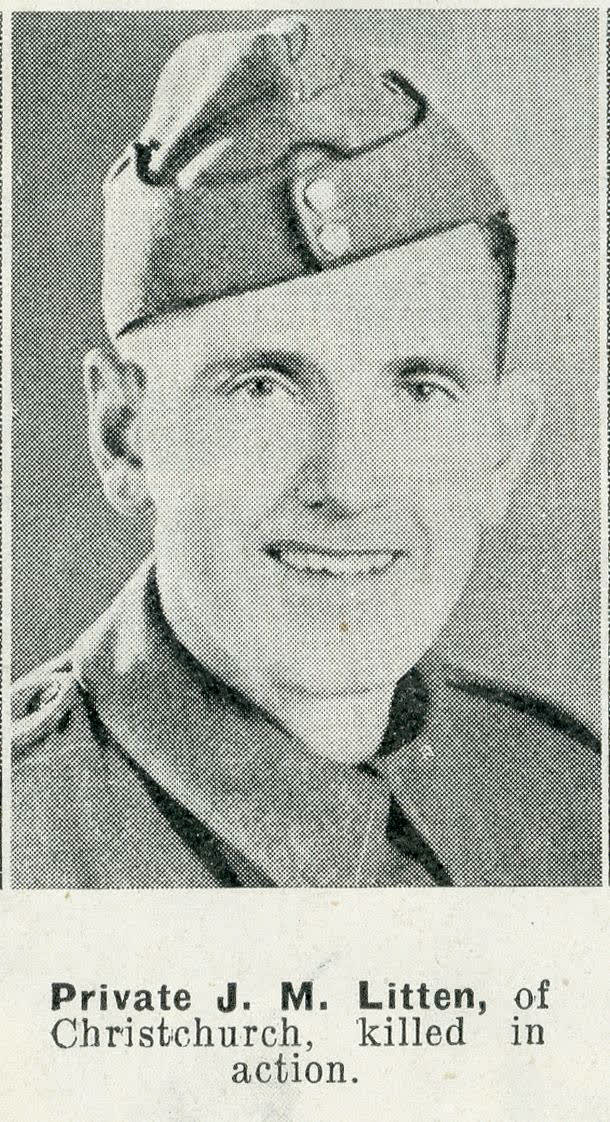 Private J. M. Litten, of Christchurch, killed in action, 1942