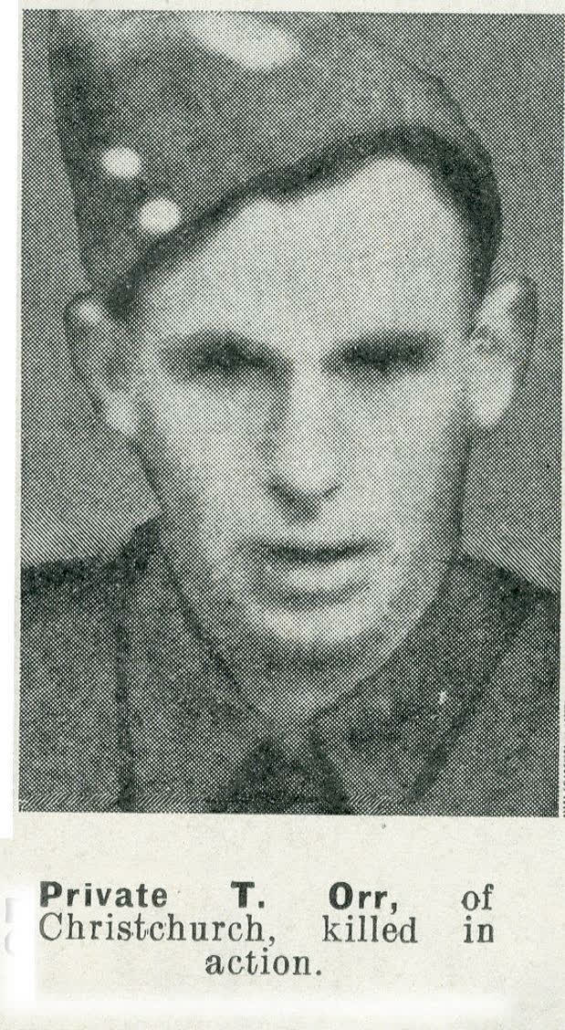 Private T. Orr, of Christchurch, killed in action, 1942