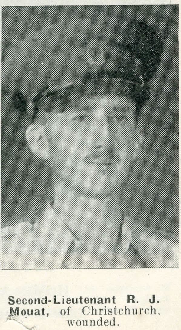 Second-Lieutenant R. J. Mouat, of Christchurch, wounded, 1942