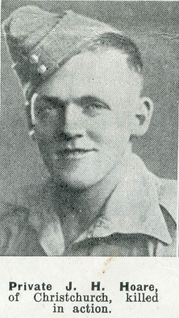 Private J. H. Hoare, of Christchurch, killed in action, 1942