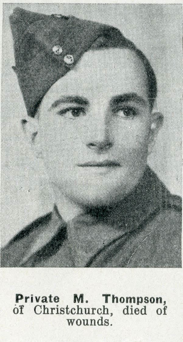 Private M. Thompson, of Christchurch, died of wounds, 1942