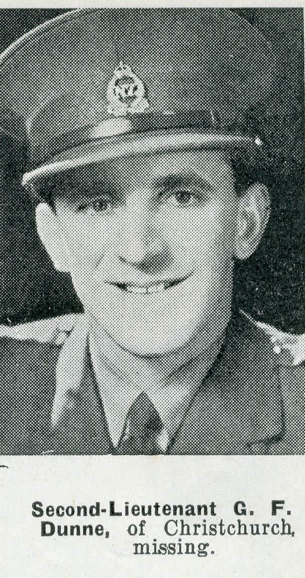 Second-Lieutenant G. F. Dunne, of Christchurch, missing, 1942