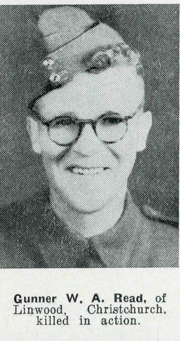 Gunner W. A. Read, of Linwood, Christchurch, killed in action, 1942