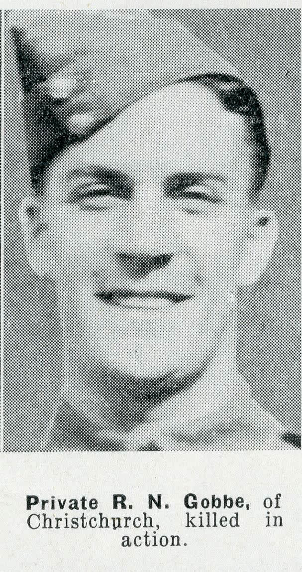 Private R. N. Gobbe, of Christchurch, killed in action, 1942