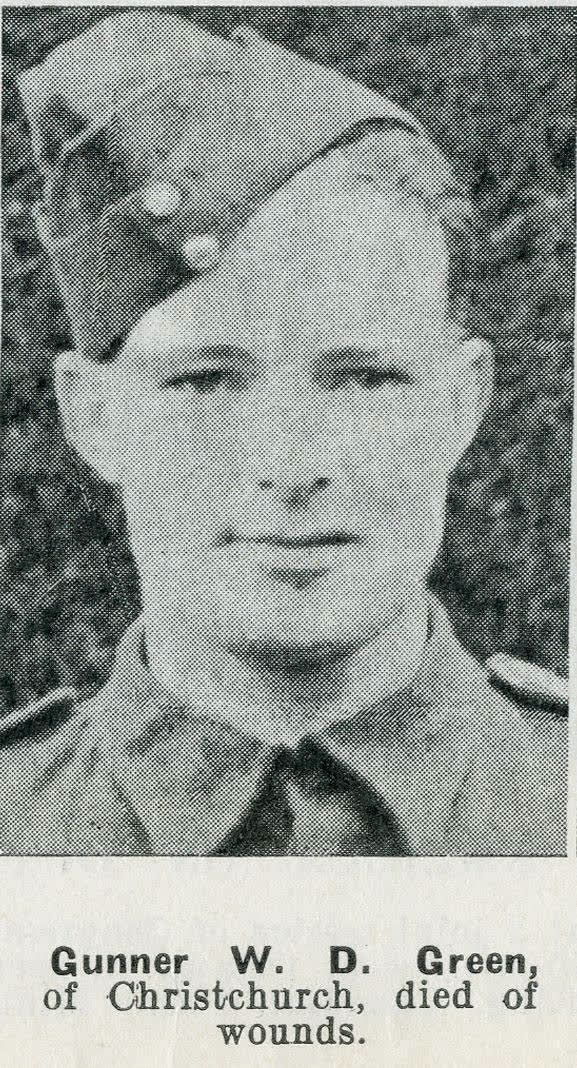 Gunner W. D. Green, of Christchurch, died of wounds, 1942