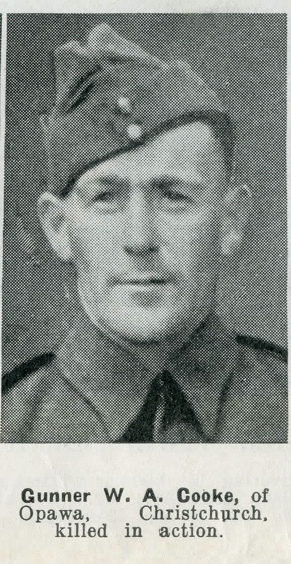 Gunner W. A. Cooke, of Opawa, Christchurch, killed in action, 1942