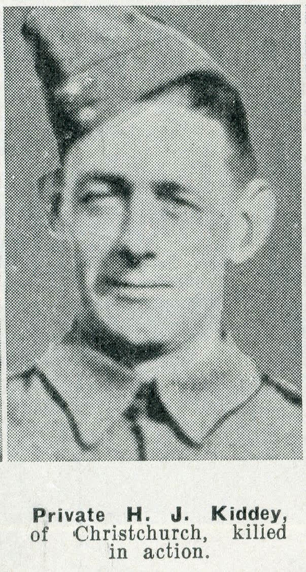 Private H. J. Kiddey, of Christchurch, killed in action, 1942