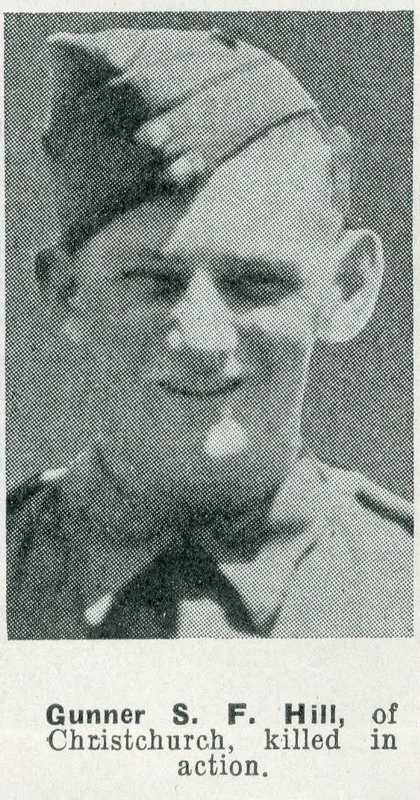 Gunner S. F. Hill, of Christchurch, killed in action, 1942