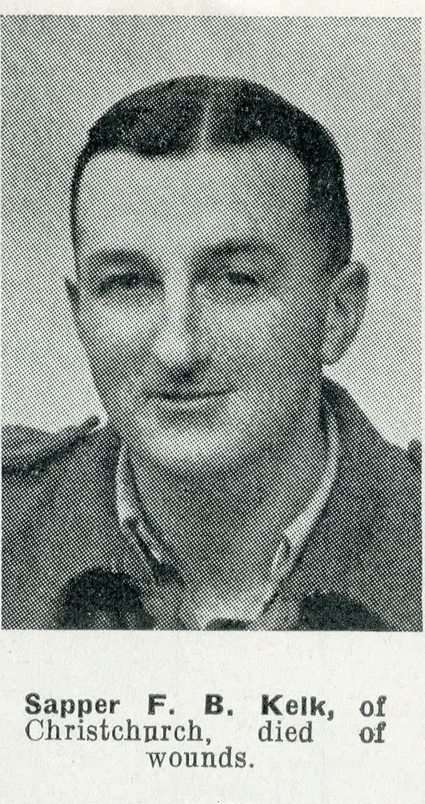 Sapper F. B. Kelk, of Christchurch, died of wounds, 1942