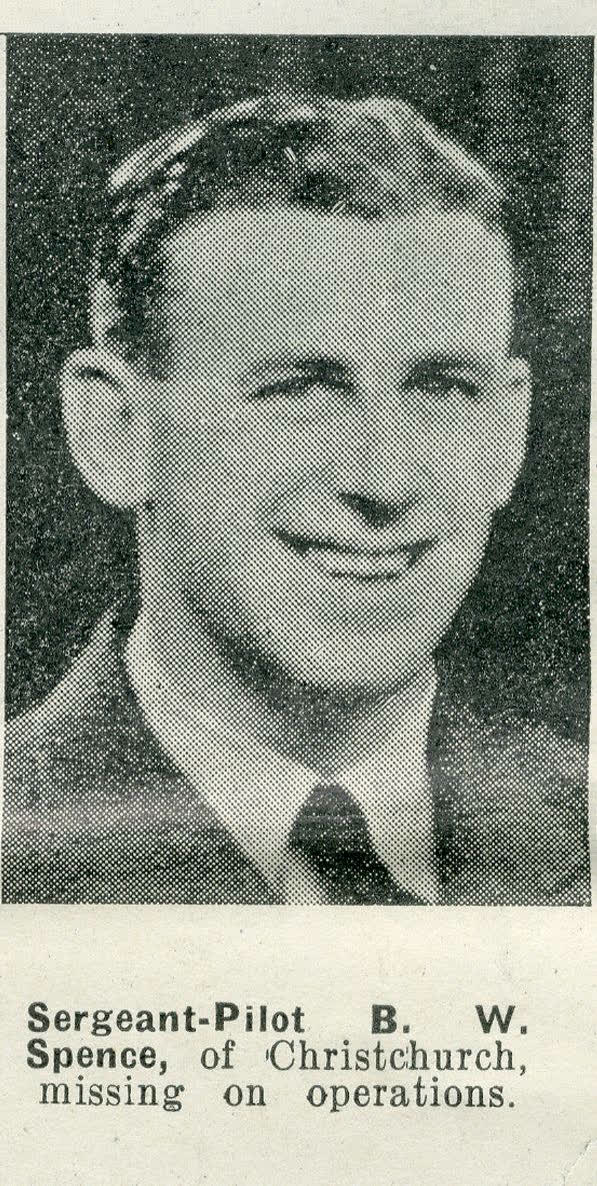 Sergeant-Pilot B. W. Spence, of Christchurch, missing on operations, 1942