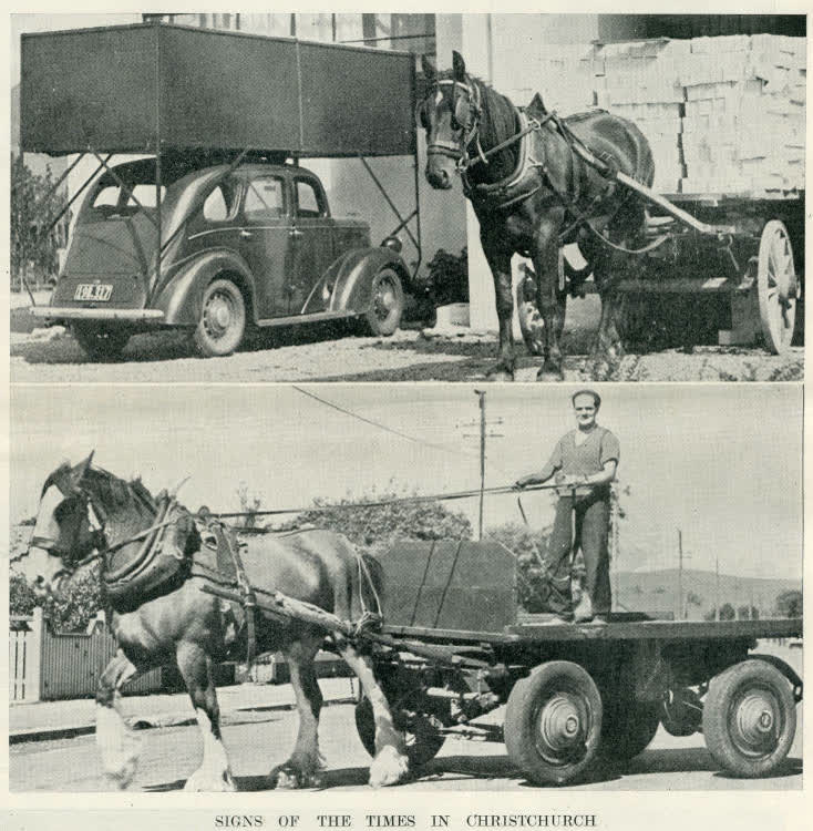 Signs of the times in Christchurch, 1942
