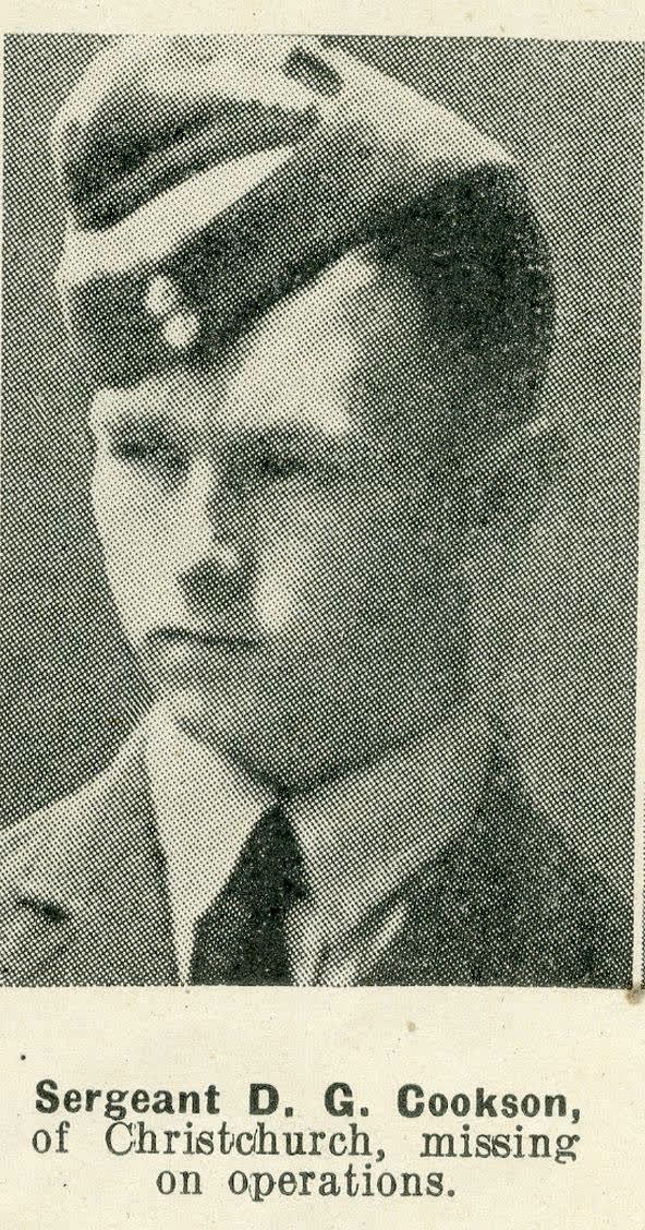 Sergeant D. G. Cookson, of Christchurch, missing on operations, 1942