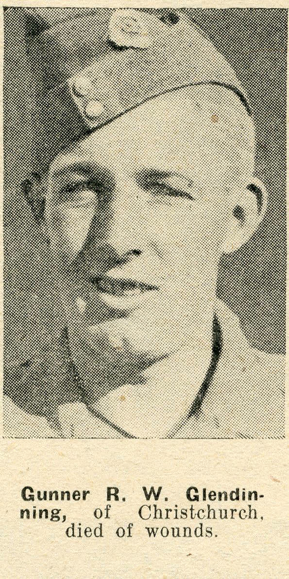 Gunner R. W. Glendinning, of Christchurch, died of wounds, 1942
