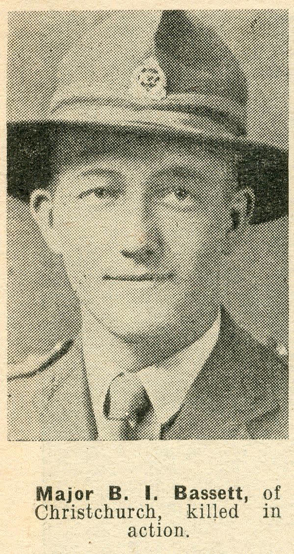 Major B. I. Bassett, of Christchurch, killed in action, 1942