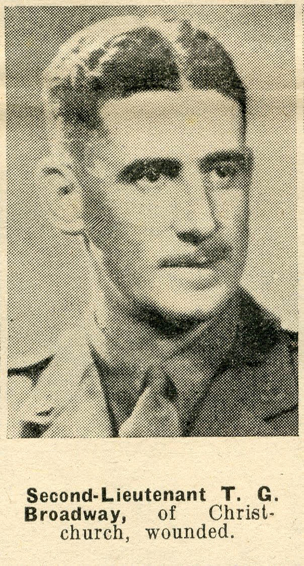 Second-Lieutenant T. G. Broadway, of Christchurch, wounded, 1942