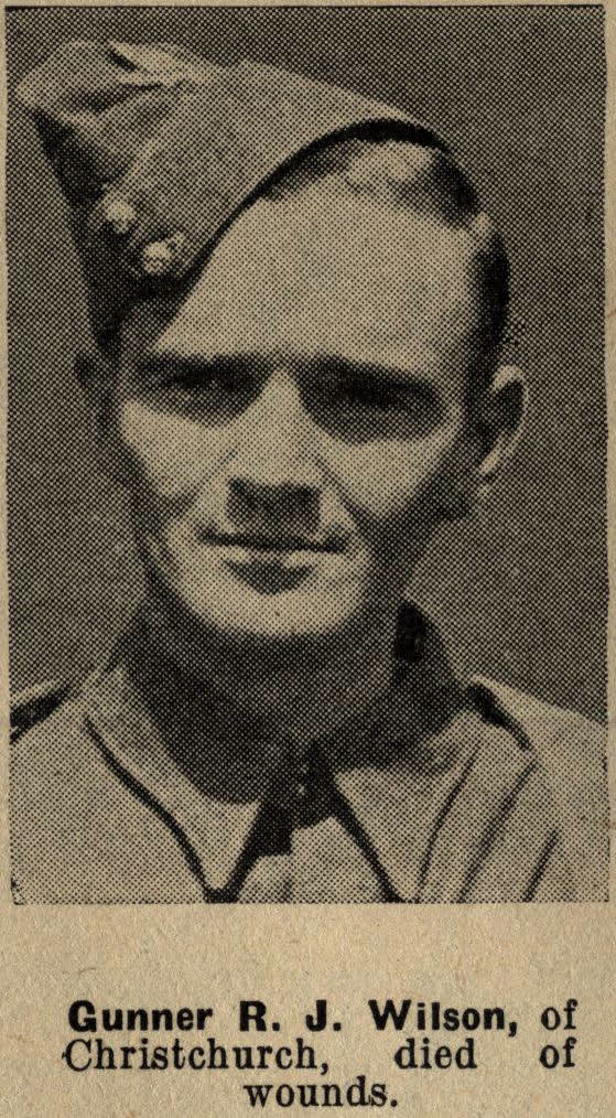 Gunner R. J. Wilson, of Christchurch, died of wounds, 1942