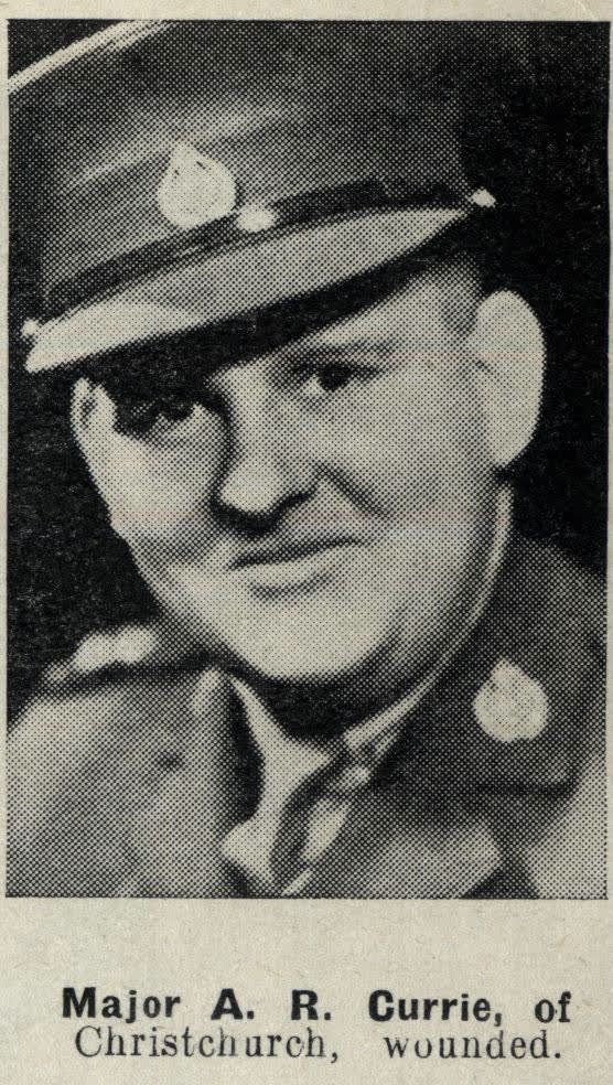 Major A. R. Currie, of Christchurch, wounded, 1942