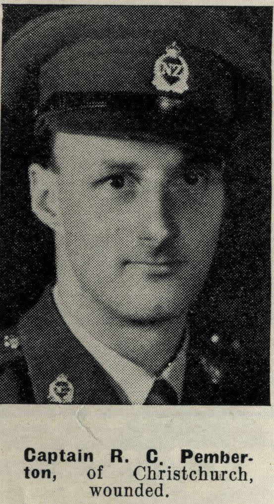 Captain R. C. Pemberton, of Christchurch, wounded, 1942