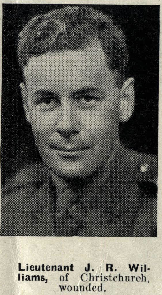 Lieutenant J. R. Williams, of Christchurch, wounded, 1942