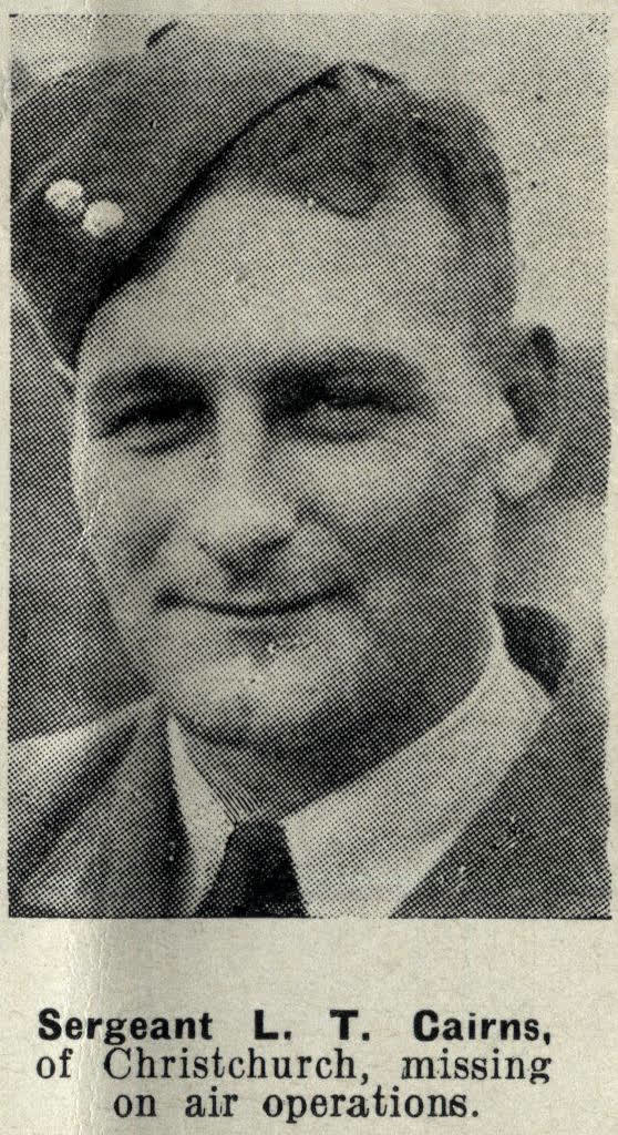 Sergeant L. T. Cairns, of Christchurch, missing on air operations, 1942